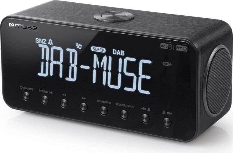 Muse - M-196DBT DAB+ - Digitale Wekkerradio - Zwart Hout - Bluetooth