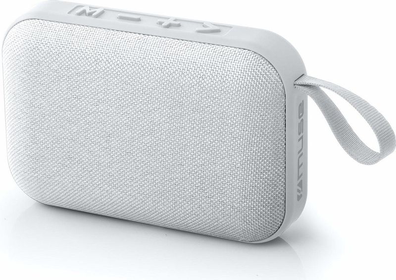 Muse M-308BTW - Compacte draagbare bluetooth speaker met stoffen bekleding, wit