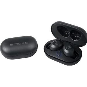 Muse Bluetooth koptelefoon M-250 TWS in-ear hoofdtelefoon met goed volume, USB Type C, in zwart