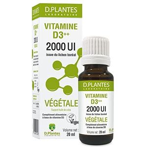 D.PLANTES - Vitamine D3 2000 IE - Voedingssupplement - Immuniteit, normale botten - Boost in Vit. D - Plantaardige oorsprong - Veganistisch gecertificeerd - 20 ml