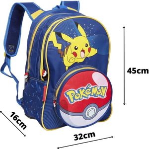 Pokémon Rugtas 45x32x16 cm Donkerblauw/Geel