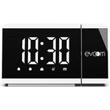 Evoom Slim UP EV304588 - wekkeroverprojector + 2 USB-poorten - radio, thermometer, sluimermodus, dubbel alarm - wit