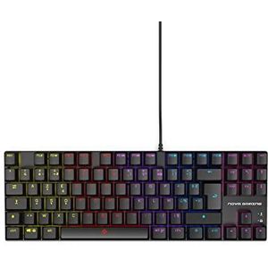 NOVA GAMING - SCULPTOR - Mechanisch gamingtoetsenbord TKL bedraad USB - Gamer-toetsenbord, RGB-achtergrondverlichting, 84 toetsen, waarvan 25 anti-ghosting, Frans AZERTY - compatibel met PC Gaming,