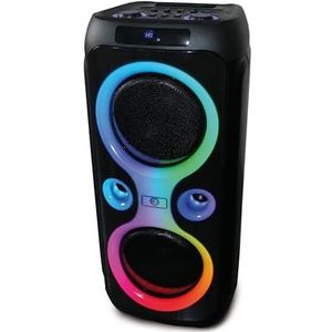 R-MUSIC Roller Box – High Power luidspreker – 7 uur batterijduur, lichten en muziek in ritme – karaoke- en gitaarfunctie – USB-poort, AUX, Micro SD en radiofunctie – handgreep en wielen