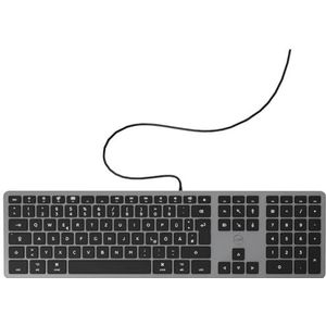 Mobility Lab ML311883 bedraad toetsenbord met de Duitse QWERTZ toetsenbordindeling voor Mac – zwart/grijs