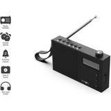 EVOOM - EGY - Wekkerradio - Zwart - FM en DAB+ - 2 Alarmen - Batterij/USB