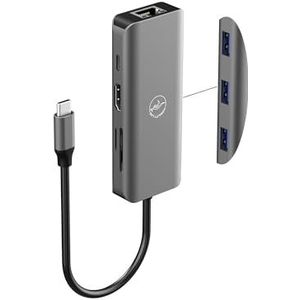 Mobility Lab – 100W 8-in-1 USB-C adapter hub – HDMI, USB-C, 3 USB 3.0-poorten, ethernet, SD-kaartlezer en micro SD – Snelle internetsnelheid 10/100/1000 Mbps en HDMI 4K