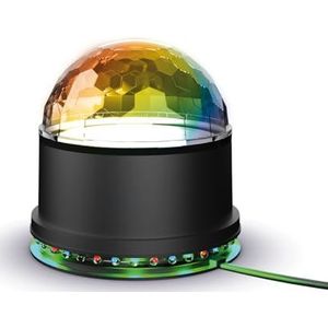 R-MUSIC ATRO M discobol, 180 graden rotatie, podiumlicht met willekeurige projectie van ballen en ringen, RGB led-lichteffect, RGB, wandophanging door schroeven, voor party, DJ, bar, club