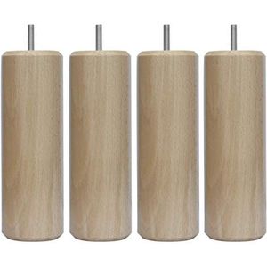 Margot Kameleon cilinderset, 4 poten voor lattenbodem, hout, 7 x 7 x 20 cm, naturel gelakt, 7 x 7 x 20 cm