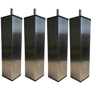 Margot 3700527827940 Tonga lattenbodem voeten, roestvrij staal, hoogte 17 cm, 4 stuks
