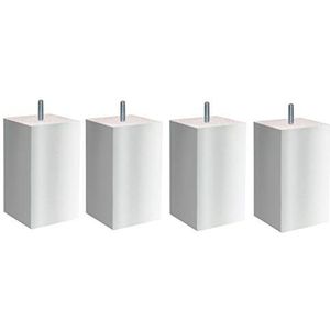 Margot Douceur Scandinavische pascha set 4 poten voor lattenbodem 9 x 9 x 20 cm, hout, wit, 9 x 9 x 20 cm
