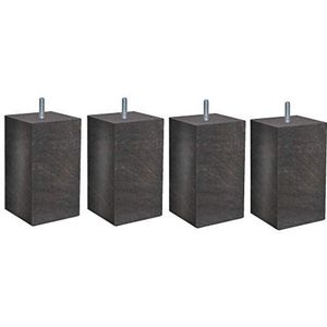 Margot 3700527836478 Pacha set van 4 lattenpoten, grijs eiken, hoogte 17 cm