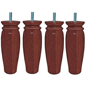 Margot Royal rustieke set met 4 poten voor lattenbodem, hout, 5,5 x 5,5 x 18 cm, hout, mahonie, 5,5 x 5,5 x 18 cm