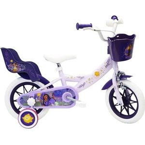 A.T.L.A.S. Kinderfiets 12 inch Wish, Asha en de goede ster van Disney, uitgerust met 1 rem voor meisjes, viooltje, 12