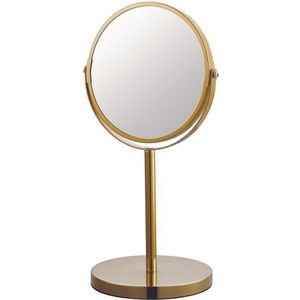 Make-up Spiegel Rond 3x Vergrotend Staand Goud Ø17cm | Badkamermeubelen