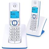 Alcatel - F530 Duo - Draadloze Telefoon - Wit/Blauw - Oproepblokkering, Groot Display, 10 Oproepmelodieën
