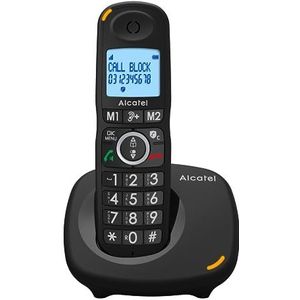 Alcatel XL595 B, draadloze telefoon met grote toetsen, groot display en audio-boost, oproepblokkeringsfunctie