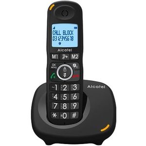 Alcatel XL595 B, draadloze telefoon met grote toetsen, groot scherm en audio-boost, oproepblokkeringsfunctie