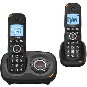 ALCATEL XL 595 B Voice Duo met antwoordapparaat, telefoonset voor senioren met blokkering van ongewenste oproepen