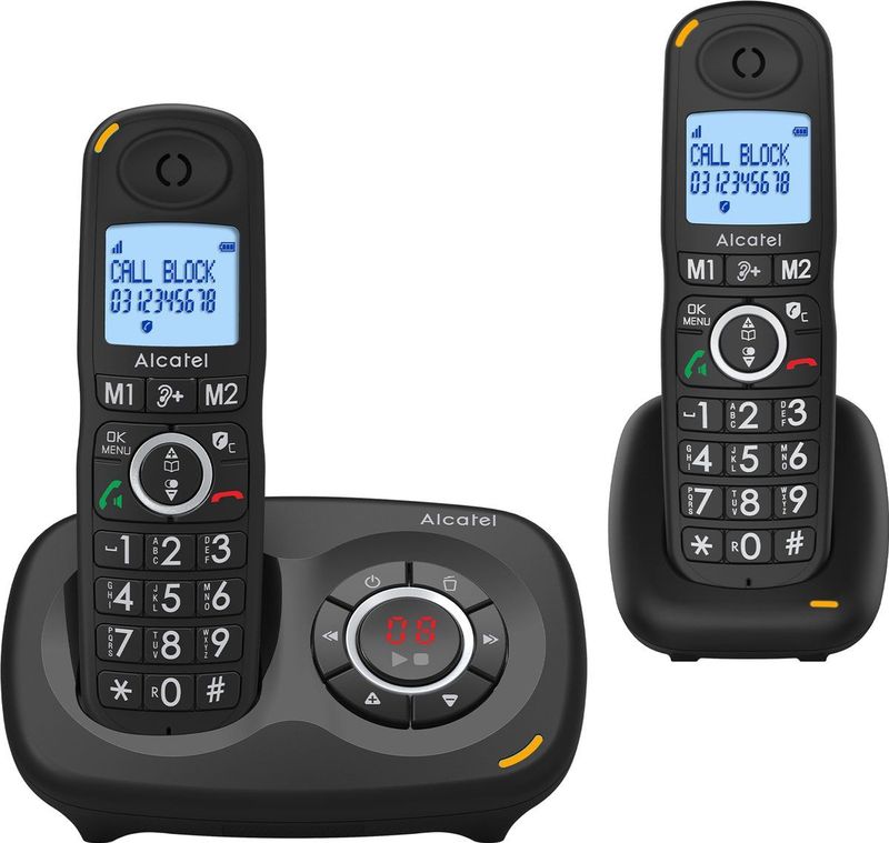 Alcatel XL595 Duoset Dect draadloze telefoon met antwoordapparaat met grote toetsen en grote display