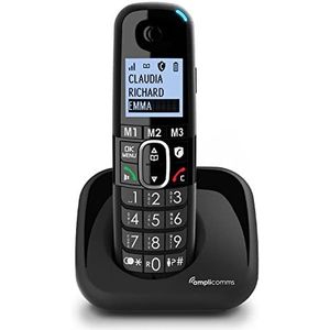 amplicomms BigTel 1500 DECT telephone Caller ID Black