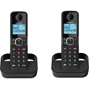 Alcatel - Dect F860 Duo - Vaste Telefoon - Zwart - Materiaal: Kunststof