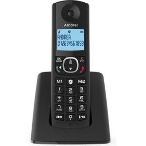 Alcatel F530, draadloze telefoon met oproepblokkering, handsfree, twee directe geheugentoetsen, zwart