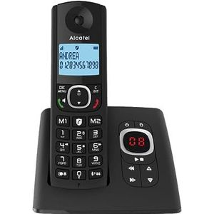Alcatel F530 Voice, draadloze telefoon met antwoordapparaat, oproepblokkering, handsfree en twee directe herinneringen, zwart