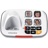 swissvoice Xtra 2355, draadloze DECT-telefoon met grote toetsen en antwoordapparaat, audio-boost, luide beltonen, compatibel met hoortoestellen, oproepblokkeringsfunctie