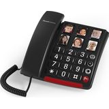 Amplicomms - Bigtel 40 Plus - Vaste Telefoon - Zwart - Gehoorapparaat Compatibel - Grote Toetsen