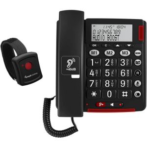 amplicom ms BigTel 50 Alarm Plus DE/FR Analoge telefoon donkergrijs, Telefoon, Grijs