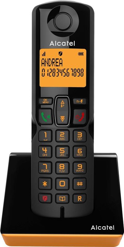 ALCATEL S280 Solo Orange TELEFONO DECT IDENTIFICADOR DE LLAMADAS, Naranja