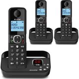 Alcatel F860 Trio set dect huistelefoon met nummerweergave antwoordapparaat en ongewenste beller blokkering - 3 handsets
