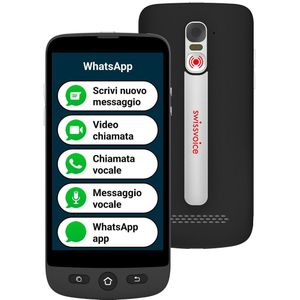 Swissvoice S510M Case Senioren Smartphone - 4G +- SOS knop - Android 12 - Whasapp - Met nomad case en koord