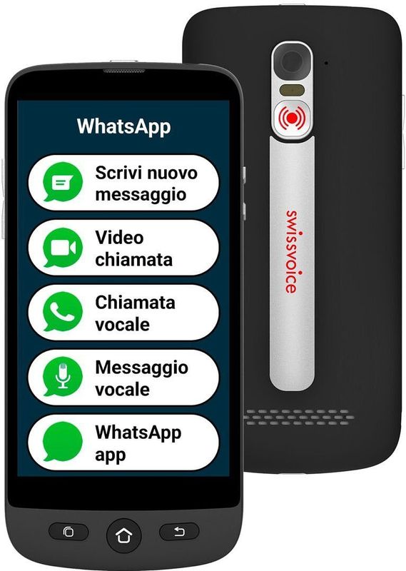 Swissvoice S510M Senioren Smartphone - 4G - SOS Knop - Android 12 - Nomad Case - Koord