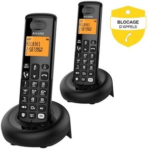 Alcatel - E260 S. Voice Duo - Draadloze DECT-telefoon - Zwart - Met Antwoordapparaat en Handsfree Functie