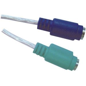 Waytex 11400 USB Adapter für Tastatur/Maus, 2 x PS/2