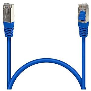 Waytex 33491 netwerkkabel RJ45 Cat 6 FTP 250MHz afgeschermd 100% koper - compatibel met pc, printer, box, router, netwerkschakelaar, spelconsoles, tv - 0,30 m, blauw