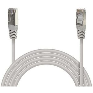 Waytex 33075A Ethernet-kabel, RJ45, Cat 6, FTP, 250 MHz, afgeschermd, compatibel met pc, printer, box, router, netwerk-switch, gameconsoles, tv - 15 m, grijs