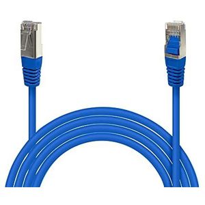 Waytex 32104 Ethernet-kabel, RJ45, Cat 5e, FTP, 100 MHz, afgeschermd, kleur, compatibel met pc, router, modem, switch, gameconsoles, tv, netwerkversterker, 10 m, blauw