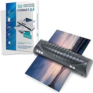 Lamineerapparaat A4, A5, A6, A7, compact en snel, met 50 A4-hoezen