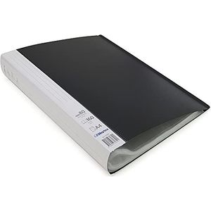 Waytex 931336N Documentenmap, A4, 160 zichthoezen, polypropyleen, ondoorzichtig, rug 6 cm, 80 transparante hoezen, zwart