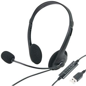 WAYTEX 69140 audiohoofdtelefoon met draaibare microfoon, zwart