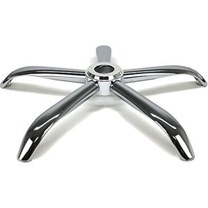 Waytex 78185 Bureaustoelpoot met 5 poten, diameter 64 cm, voor wielen of schaatsen, van verchroomd gepolijst staal en verchroomde afdekking