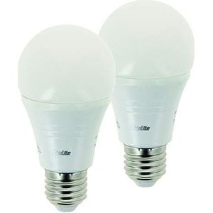Xanlite Set van 2 klassieke F60 LED-lampen met E27-fitting - 180° verlichtingshoeklamp - 9W lamp gelijkwaardig aan 60W - Neutraal witte lamp - PACK2EE806GCW
