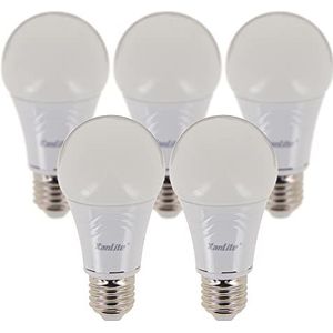 5 stuks standaard ledlampen – fitting E27 – cons. 9 W – Eq. 60 W - warmwit