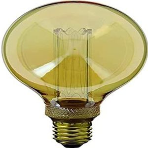 Xanlite Ledlamp E27 Vintage Hologram Globe G95 Amber glas E27 fitting - Vintage E27 LED Hoek 320° Verlichting - E27 Vintage 4W 200LM Licht Warm Wit - RFDHE200B95S
