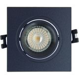 Xanlite SP50CAN LED plafondinbouwlamp, spot-inbouwlamp, GU10, 50 W, 2700 K, vierkant, draaibaar, zwart IP20-SP50CAN