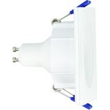 Xanlite SP50CIP44BCW LED inbouwlamp, GU10, 50 W, 4000 K, vierkant, wit IP44-SP50CIP44BCW