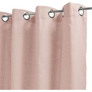 HomeMaison gordijn uni, linnen, roze, 250 x 140 cm